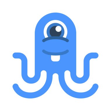 Beyaz arkaplanda canavar tasarımı vektör çizimi 