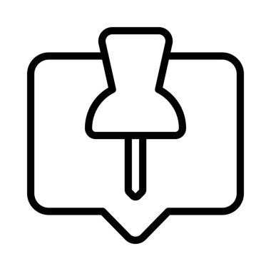 İğnelenmiş İleti simgesi, vektör illüstrasyonu 