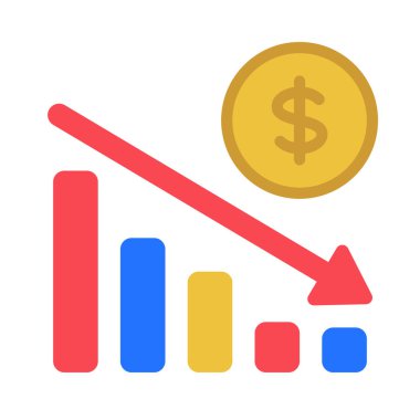  Satış Çubuğu ikon vektör resimlemesini Azalt