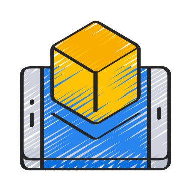 Artırılmış Gerçeklik simgesi vektör illüstrasyon tasarımı