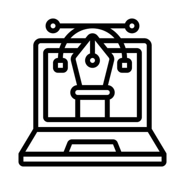 Grafik Tasarım Yazılım simgesi, vektör illüstrasyonu 