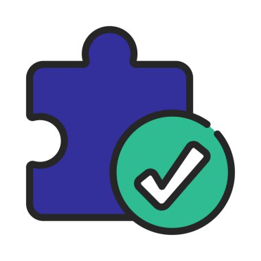 Tamamlanmış Çözüm düz simgesi, vektör illüstrasyonu 