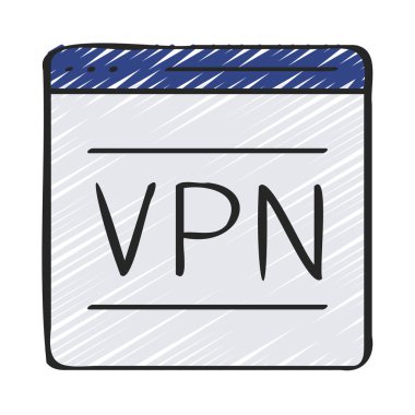 Vpn simgesi vektör çizimi 
