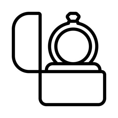 Nişan yüzüğü web simgesi vektör illüstrasyonu