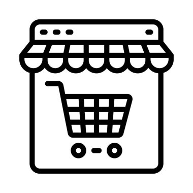 Çevrimiçi Depolama web simgesi, vektör illüstrasyonu               