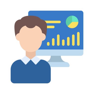 Veri Bilimadamı simgesi, vektör illüstrasyonu   