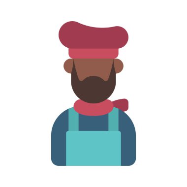 Sanatçı Man web simgesi düz tasarım, vektör illüstrasyonu                      