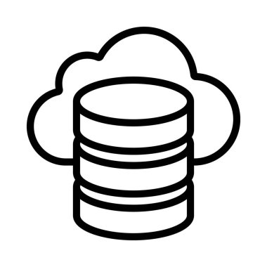 Bulut veritabanı simgesi, vektör illüstrasyonu