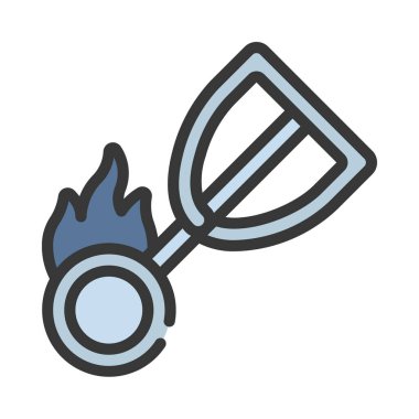 Sıcak Kepçe düz simgesi, vektör illüstrasyonu 