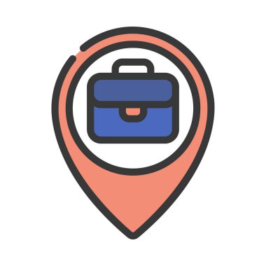 İş konumu konum ikonu vektör illüstrasyonu 