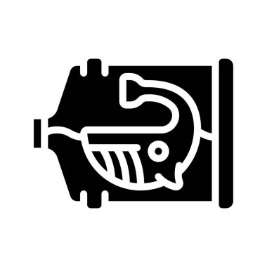 Balina Şişede düz simge, vektör illüstrasyonu 