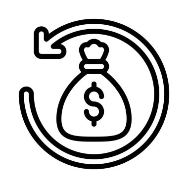 Dönüş Yatırım simgesi, vektör illüstrasyonu  