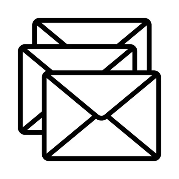 Email Com Backlog Ícone Isolado Fundo Branco — Vetor de Stock