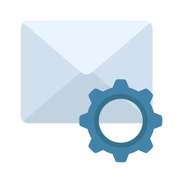 Impostazioni Mail Icona Isolata Sfondo Bianco — Vettoriale Stock