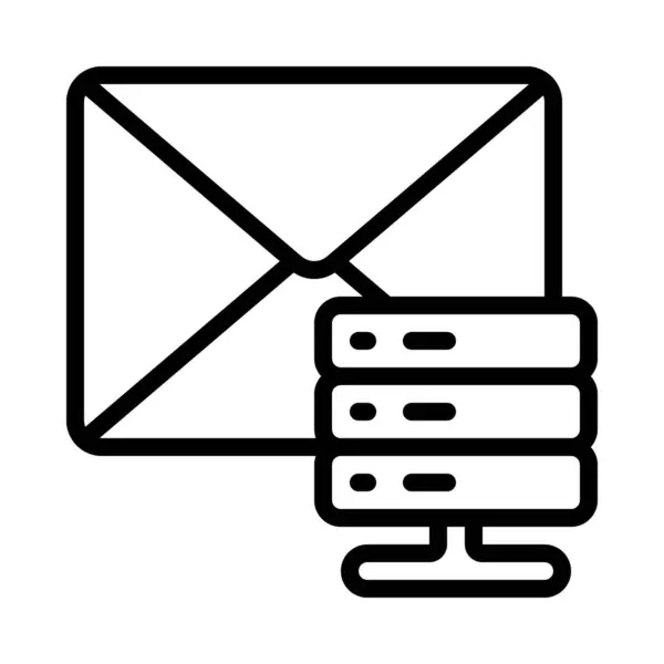 服务器电子邮件矢量细线图标 — 图库矢量图片