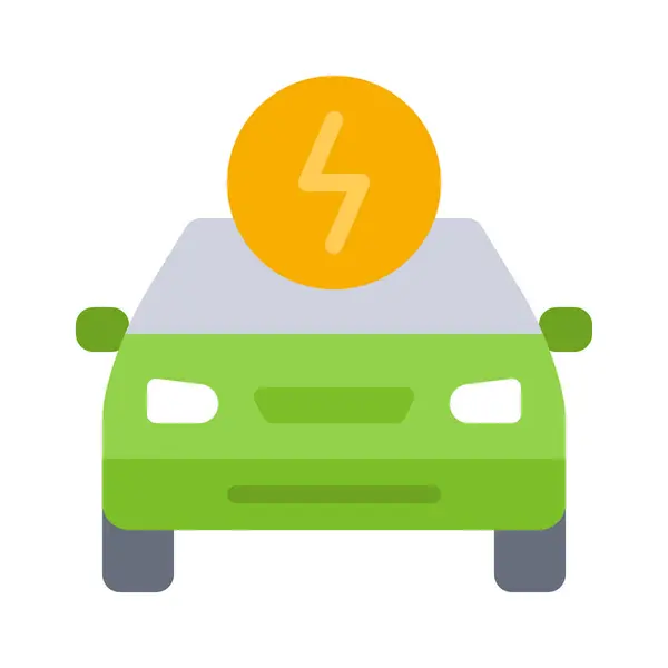 Electric Car Icon White Background — Stock Vector