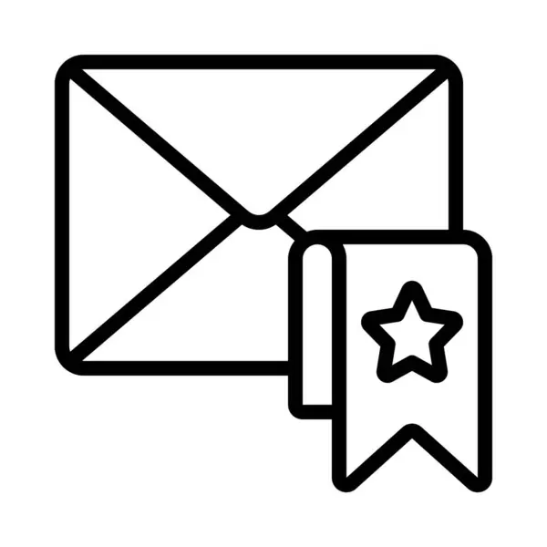 Bookmark Email Ícone Isolado Fundo Branco — Vetor de Stock