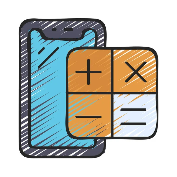 Smartphone Device Calculator Icon Vector Illustration Design — Stock Vector