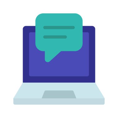 Laptop İleti simgesi, vektör illüstrasyonu 