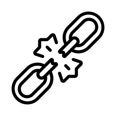 Zayıf Bağ düz simgesi, vektör illüstrasyonu 