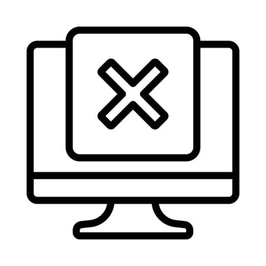 Tamamlanmamış Bilgisayar Görev simgesi, vektör illüstrasyonu 