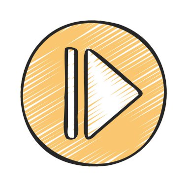  Çizgi simgesi çizimi ile doğru yönde ok 