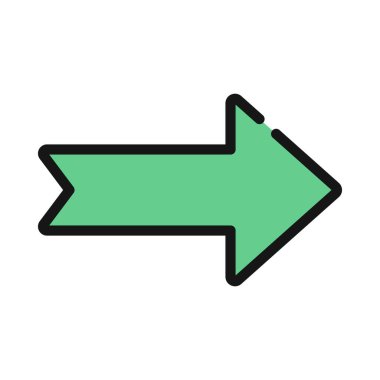  Sağ yön ok ikonu vektör illüstrasyonu 