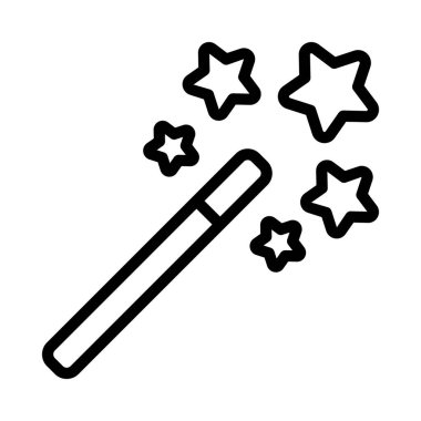 sihirli değnek simgesi, vektör illüstrasyonu basit tasarım