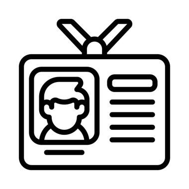 Kimlik kartı simgesi, vektör illüstrasyonu basit tasarım