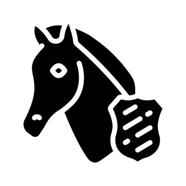 Polis atının vektör simgesi, illüstrasyon 