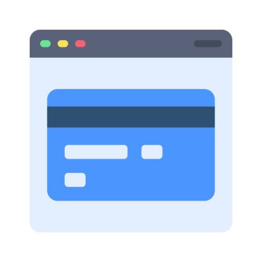 Kredi kartı web simgesi vektör illüstrasyonu