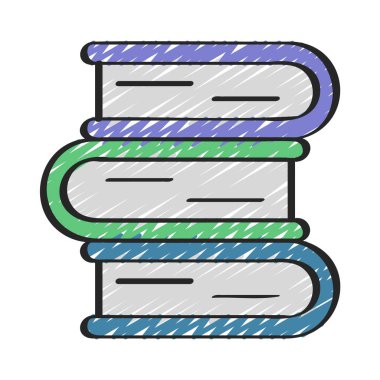 Kitap Yığını simgesi, vektör illüstrasyonu