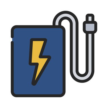 Taşınabilir Charger simgesi, vektör illüstrasyonu basit tasarım