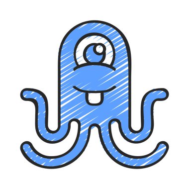 Beyaz arkaplanda canavar tasarımı vektör çizimi 