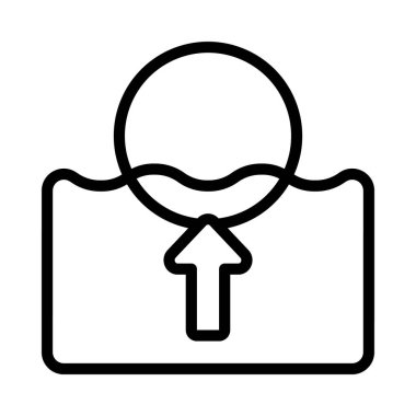 Yüzdürme Kuvveti düz simgesi, vektör illüstrasyonu 