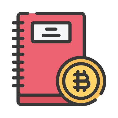 Bitcoin ve dizüstü bilgisayar simgesi resimleme arkaplan tasarımı 