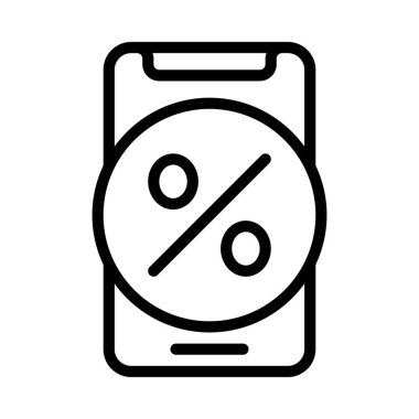 Mobil Bank Faiz simgesi, vektör illüstrasyonu