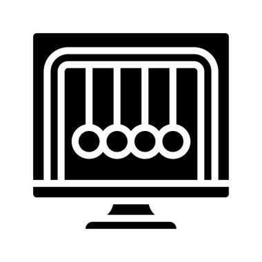 Newton Beşiği Bilgisayar simgesi, vektör illüstrasyonu 