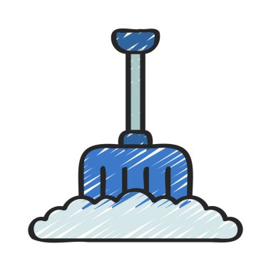 Kar küreği ağ ikonu vektör illüstrasyonu