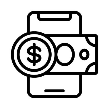 Mobil Cash web simgesi vektör çizimi