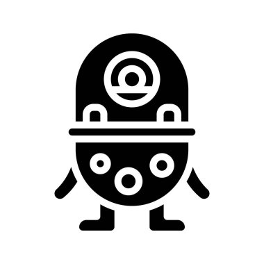 Beyaz arkaplanda canavar tasarımı vektör çizimi 