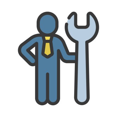 Kişi web simgesi vektör illüstrasyonunu onar