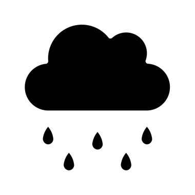 yağmur bulutu simgesi, vektör illüstrasyonu
