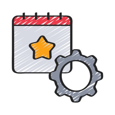 Olay Yönetimi web simgesi vektör illüstrasyonu