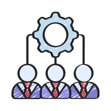 Takım Yönetimi web simgesi vektör illüstrasyonu