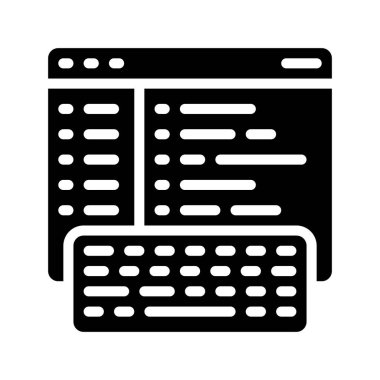 Web simgesi, vektör illüstrasyonu programlanıyor      