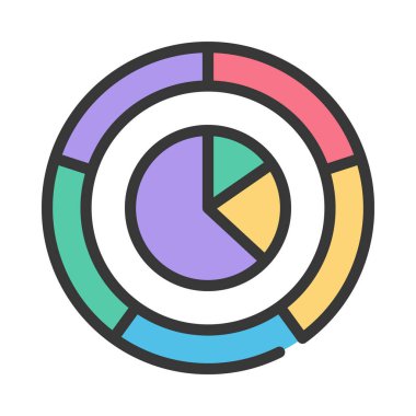 Grafik Grafiği Düz Simge Çemberi Turtası