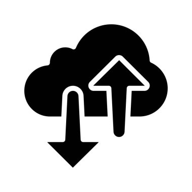 İndirme Bulut Simgesi, Vektör İllüstrasyonu