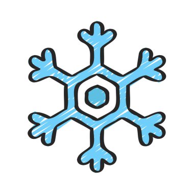 Kar Tanesi ikonu. Kış sezonu dekorasyonu ve noel teması. Yalnız tasarım. vektör illüstrasyonu 