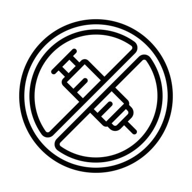 Uyuşturucu karşıtı düz simge, vektör illüstrasyonu 